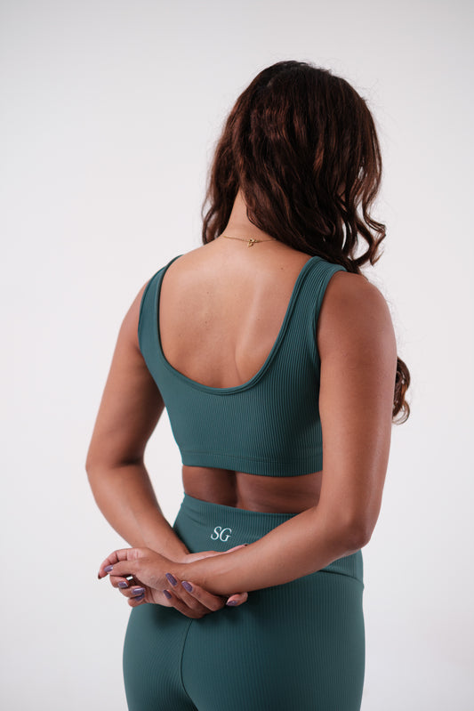 Conjunto Legging e Top Alças Retas Blackout Verde Floresta