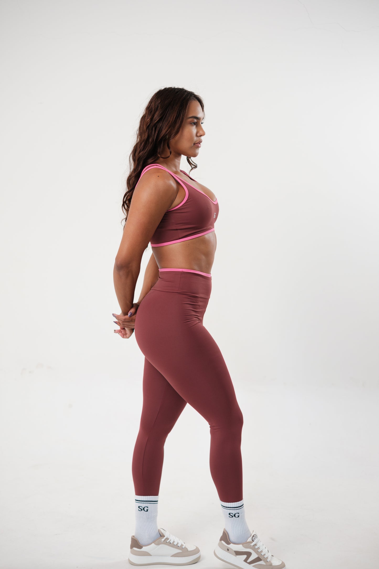 Conjunto Legging e Top Viés Marsala