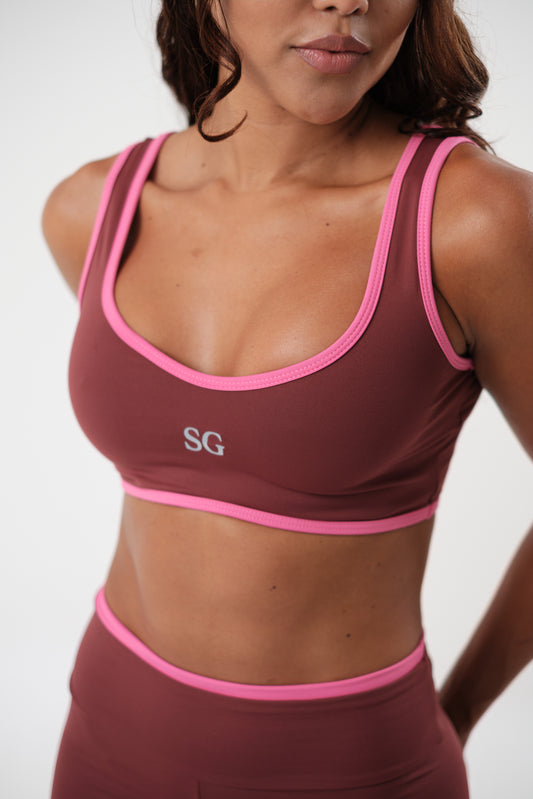 Conjunto Legging e Top Viés Marsala