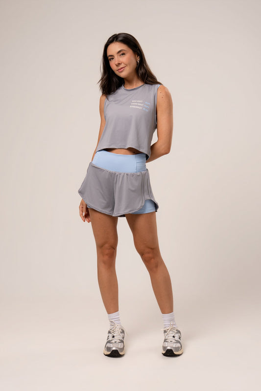 Regata Cropped Silk Cinza