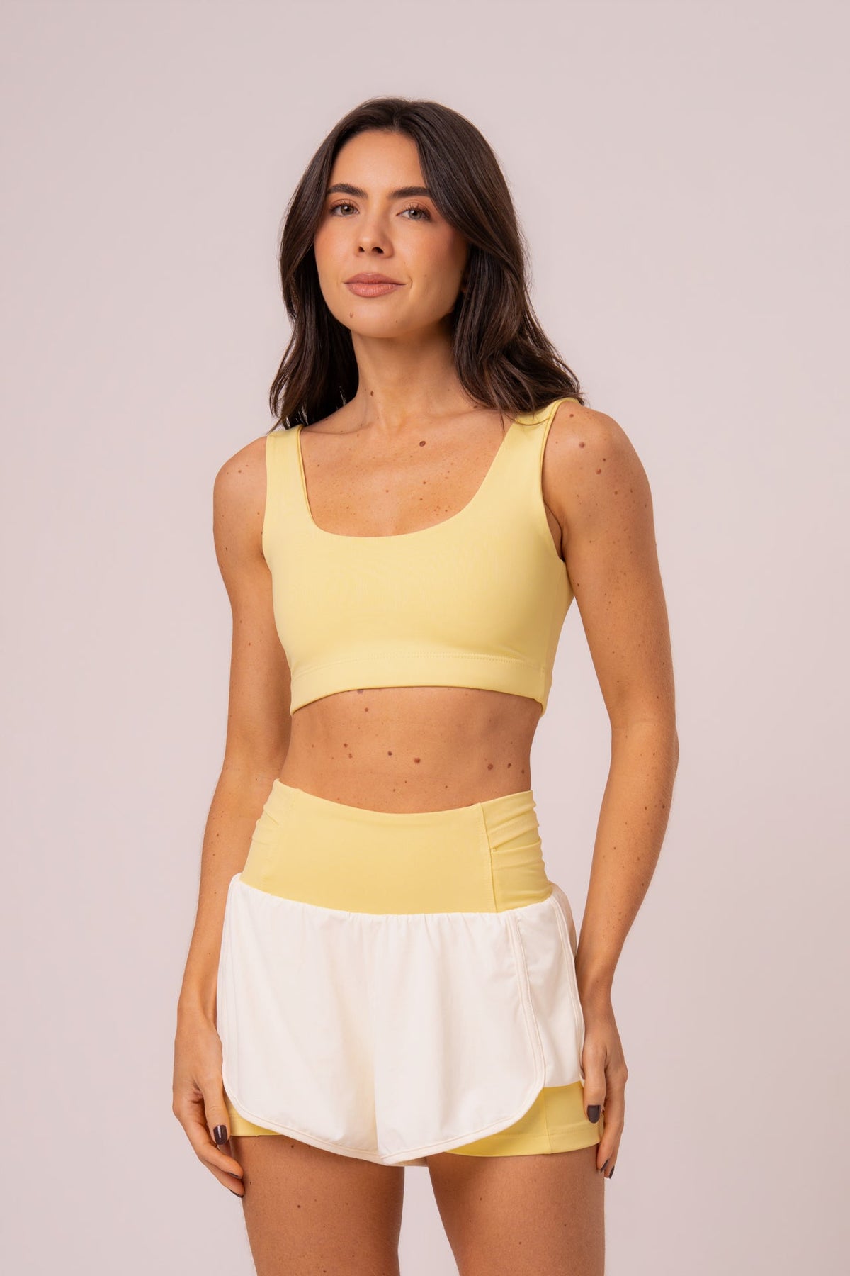 Conjunto Short Duplo e Top Soul Amarelo
