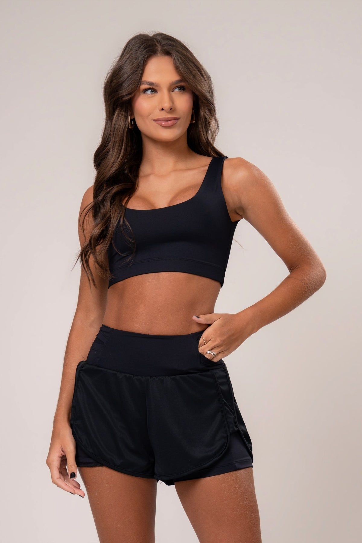 Conjunto Short Duplo e Top Soul Preto