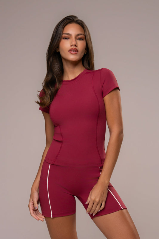 Conjunto Short e Blusa Power Bordô