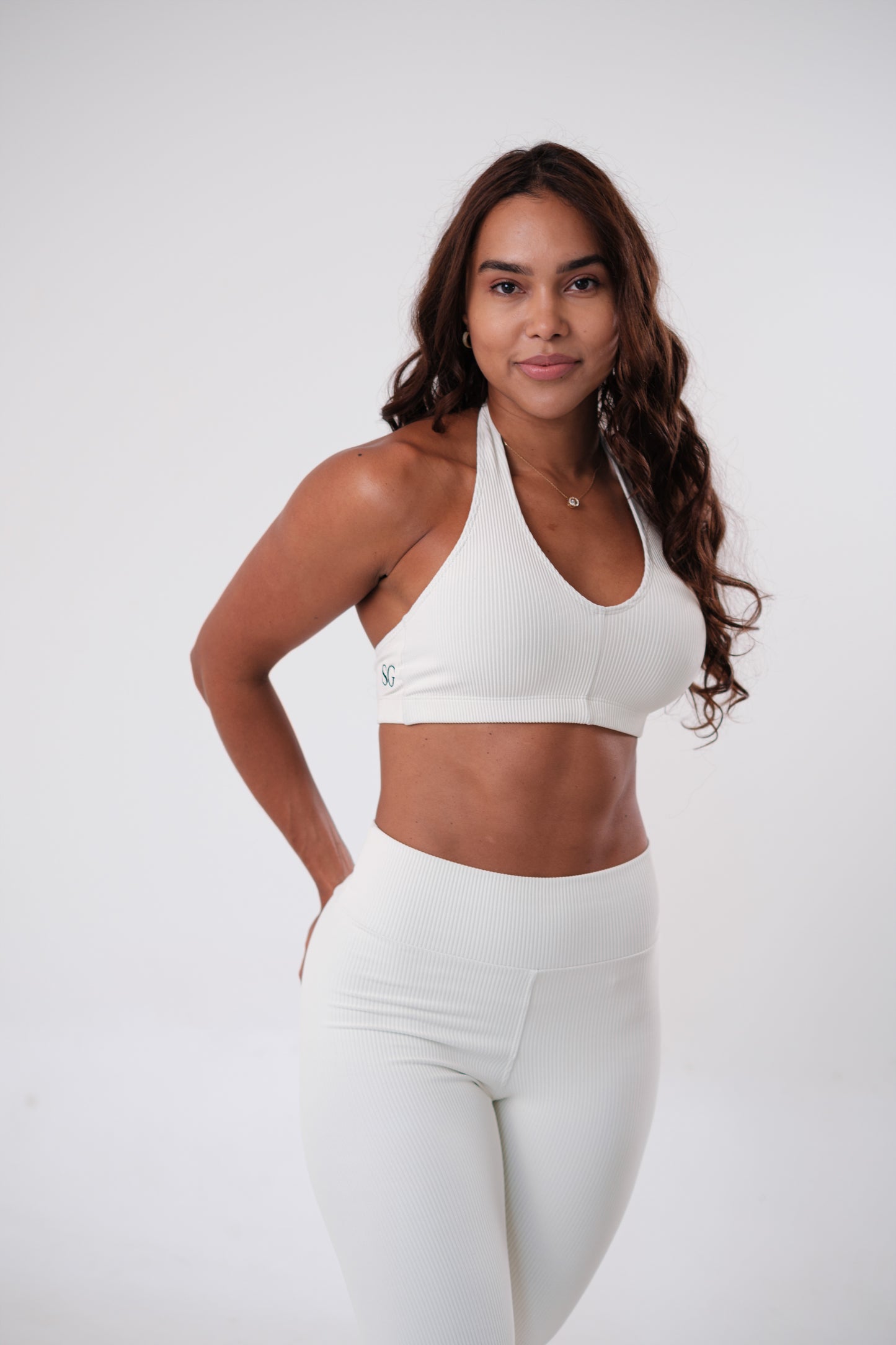 Conjunto Legging e Top Frente Única Blackout Off White