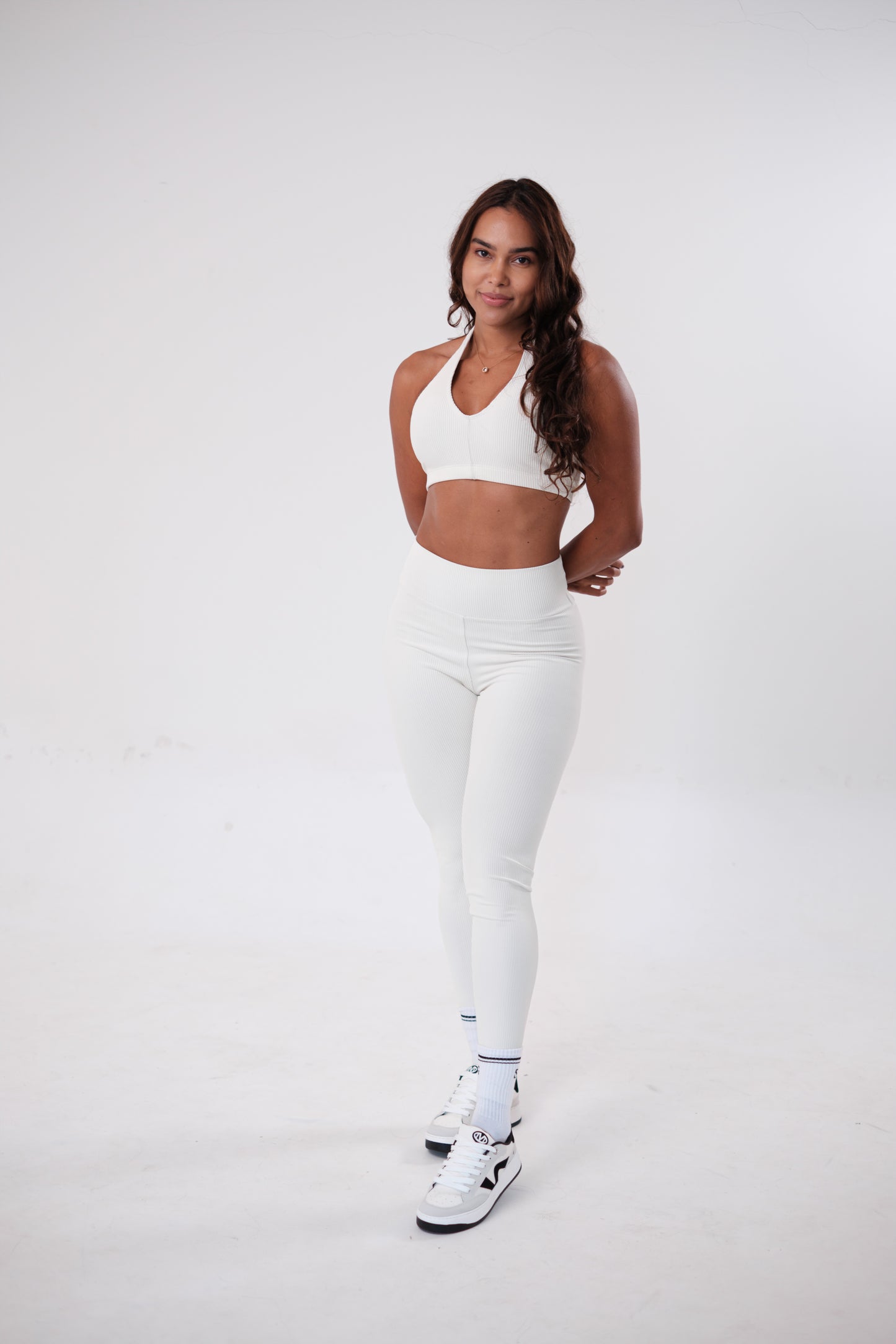 Conjunto Legging e Top Frente Única Blackout Off White
