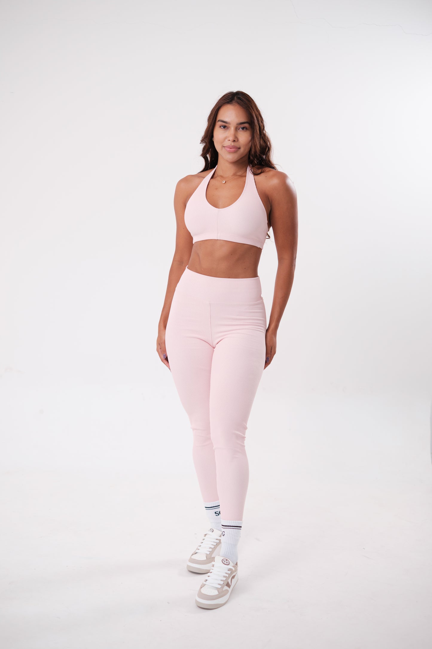 Conjunto Legging e Top Frente Única Blackout Rosa Seco