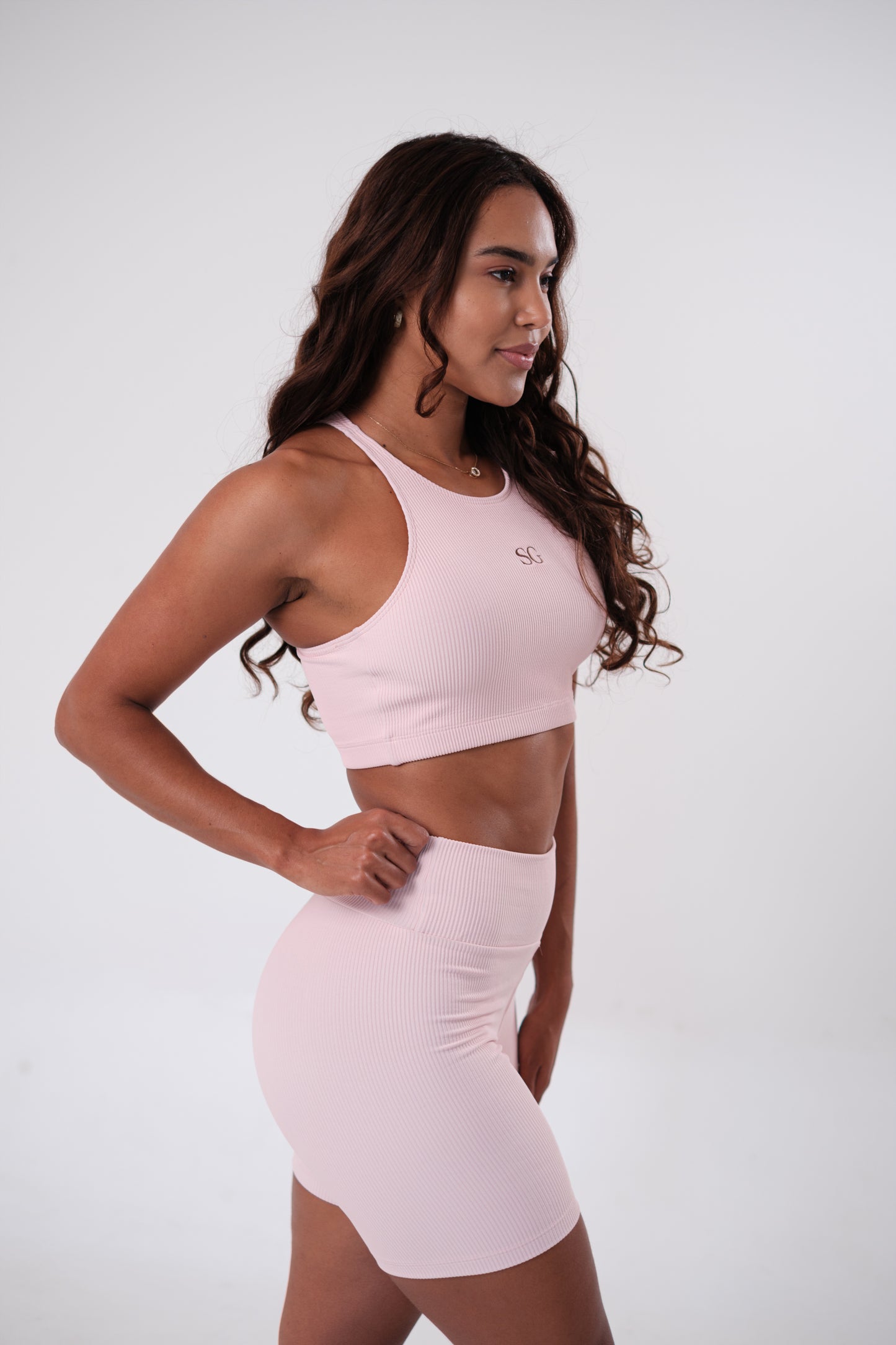 Conjunto Short e Top Nadador Blackout Rosa Seco