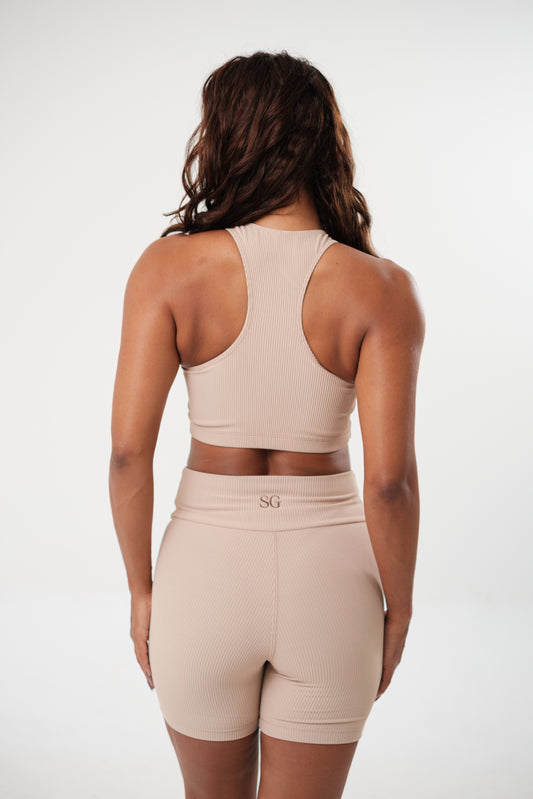 Conjunto Short e Top Nadador Blackout Beige