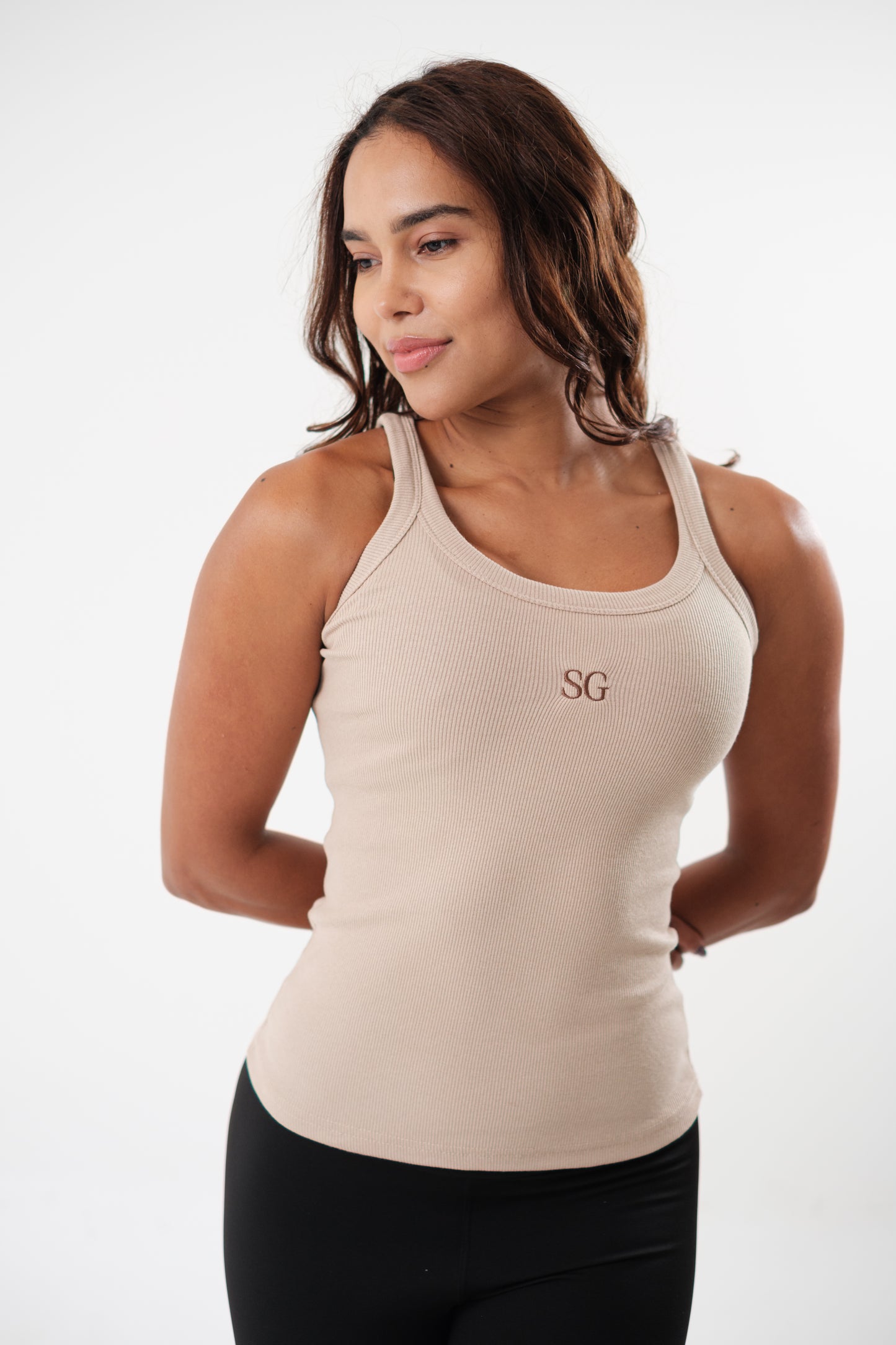 Regata Decote Quadrado Areia