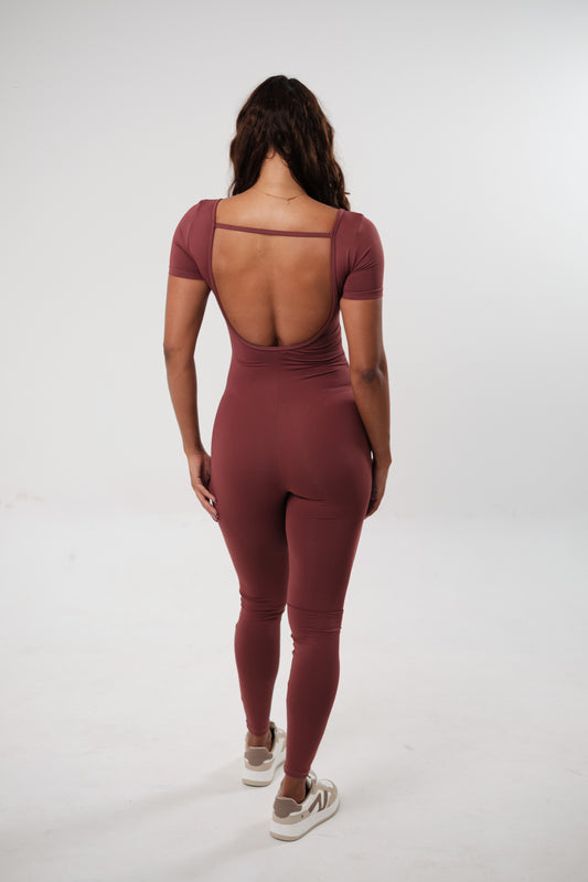 Macacão Longo Essentials Marsala