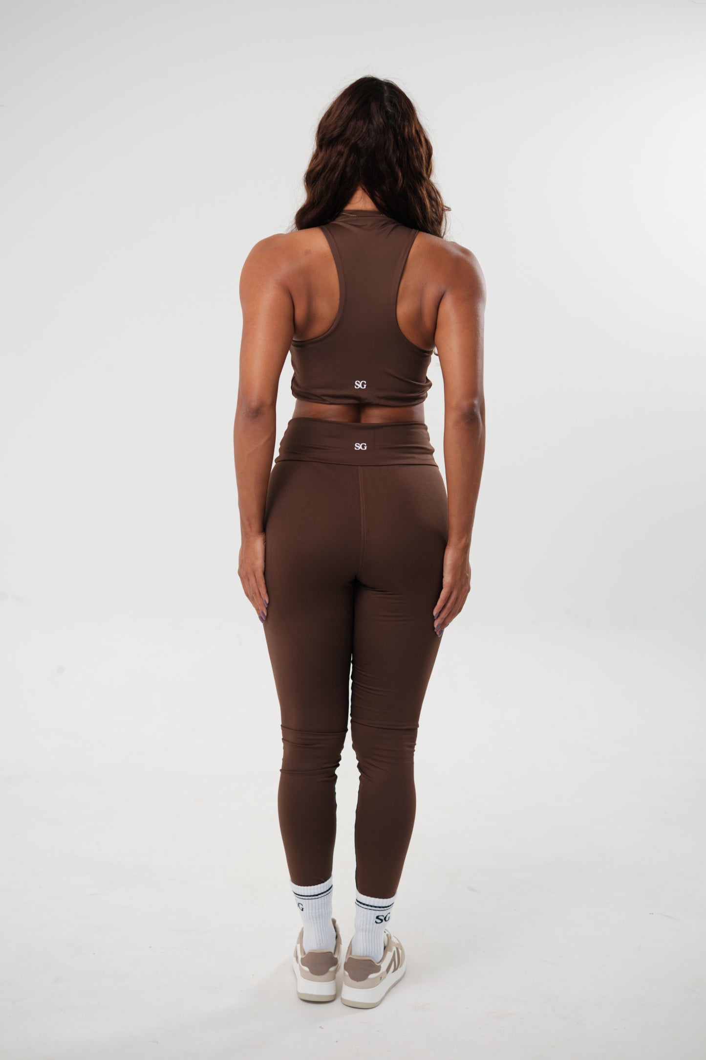 Conjunto Legging e Top Essentials Zíper Marrom