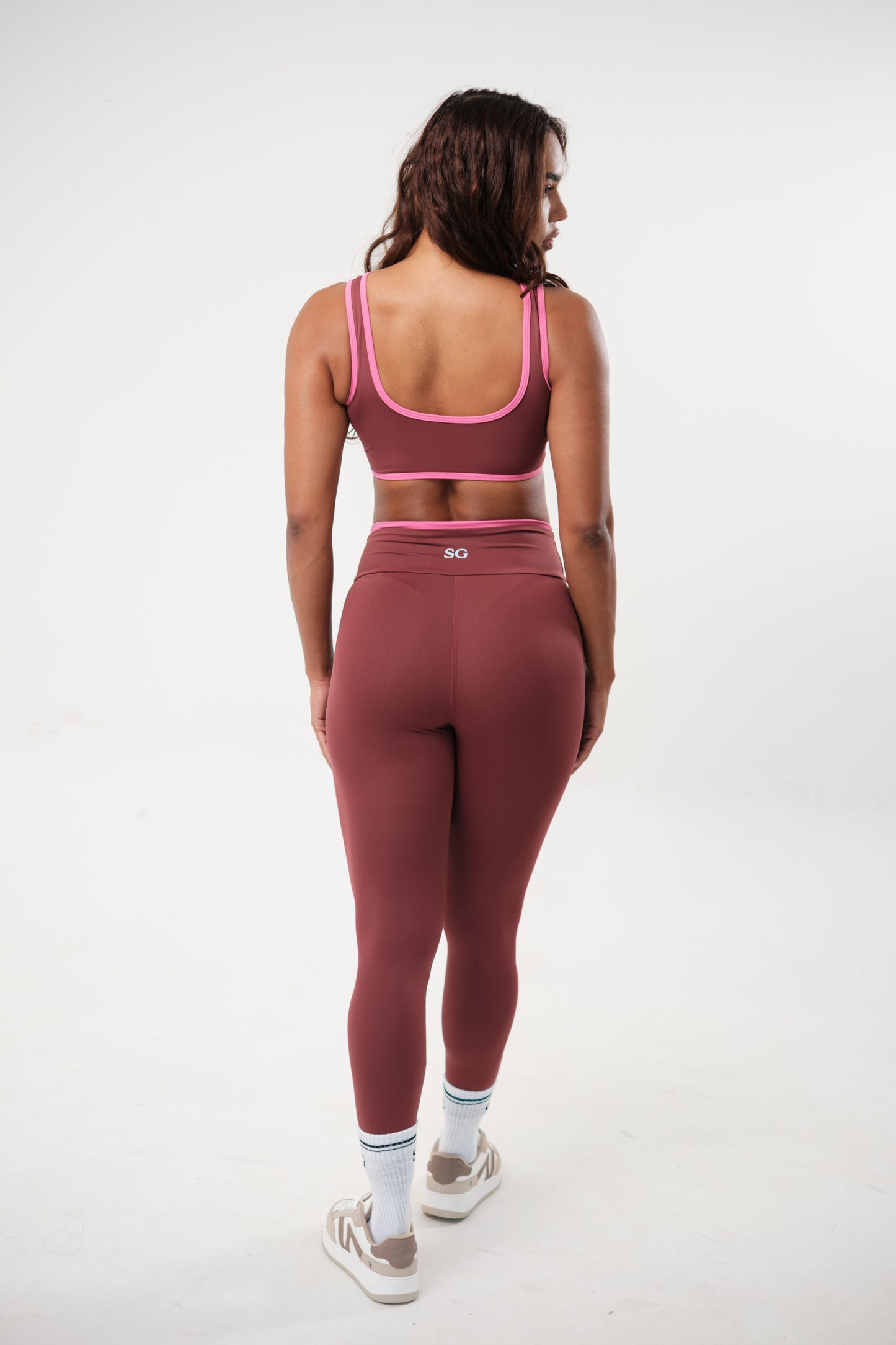 Conjunto Legging e Top Viés Marsala