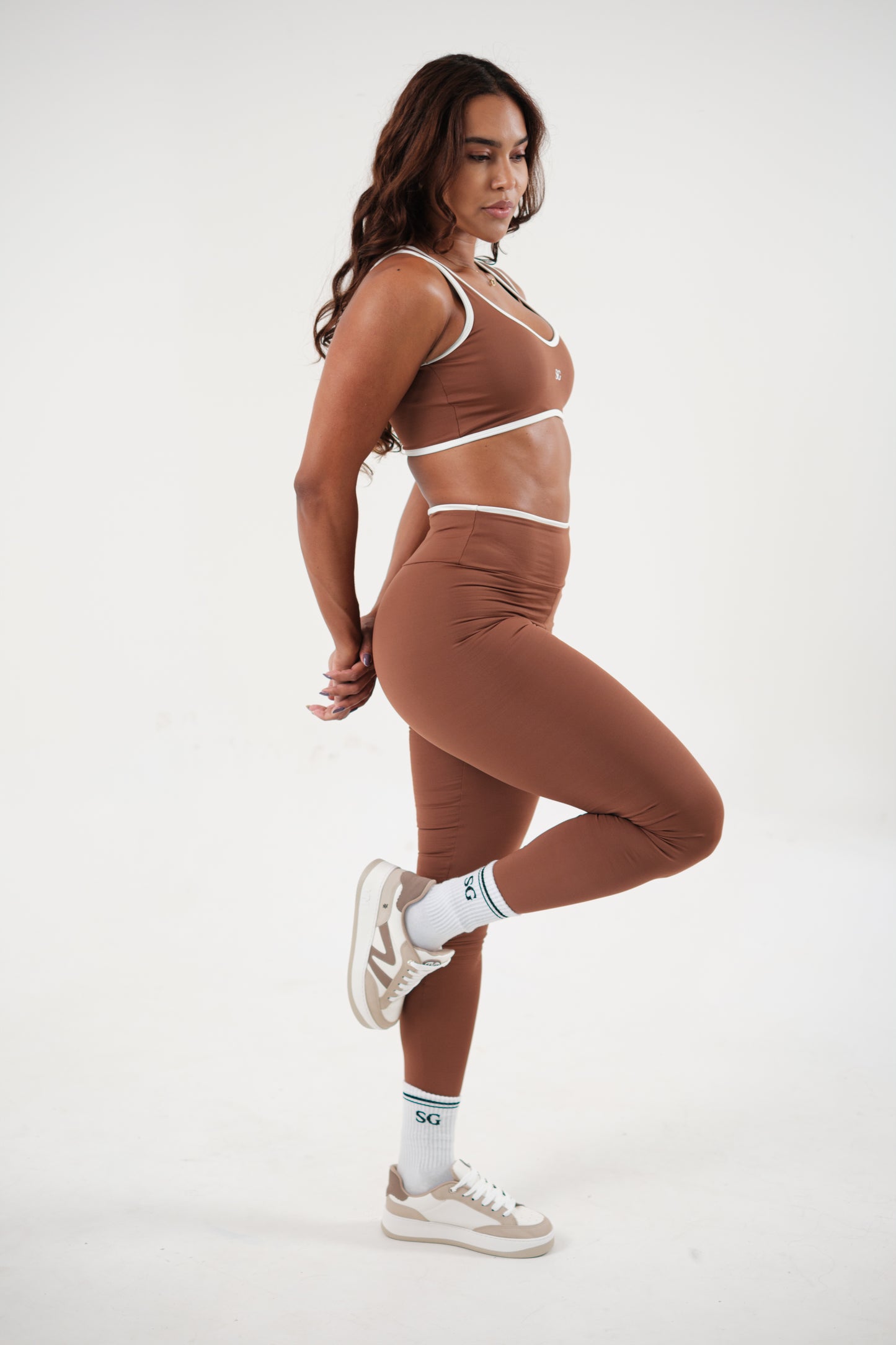 Conjunto Legging e Top Viés Caramelo