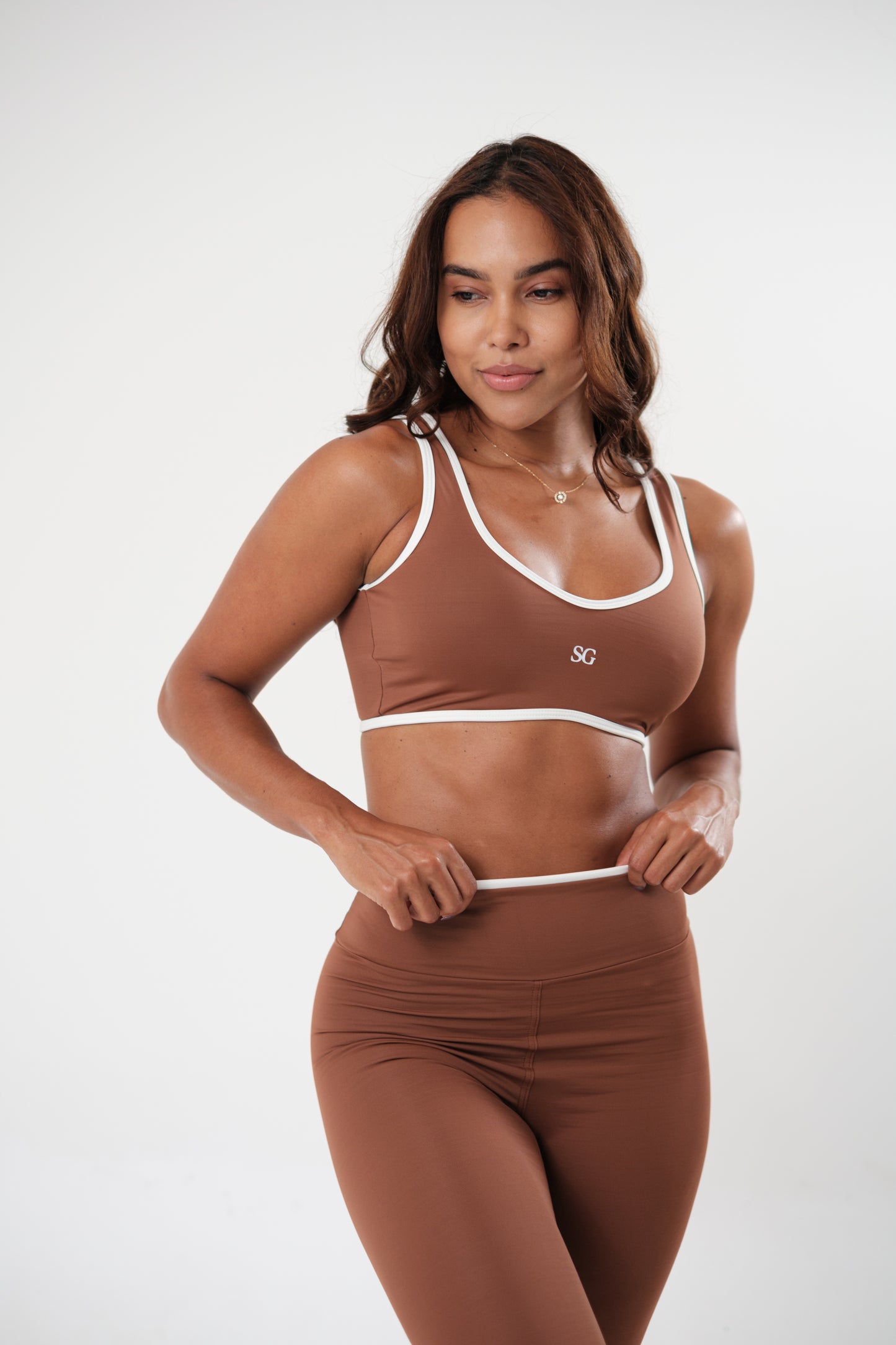 Conjunto Legging e Top Viés Caramelo