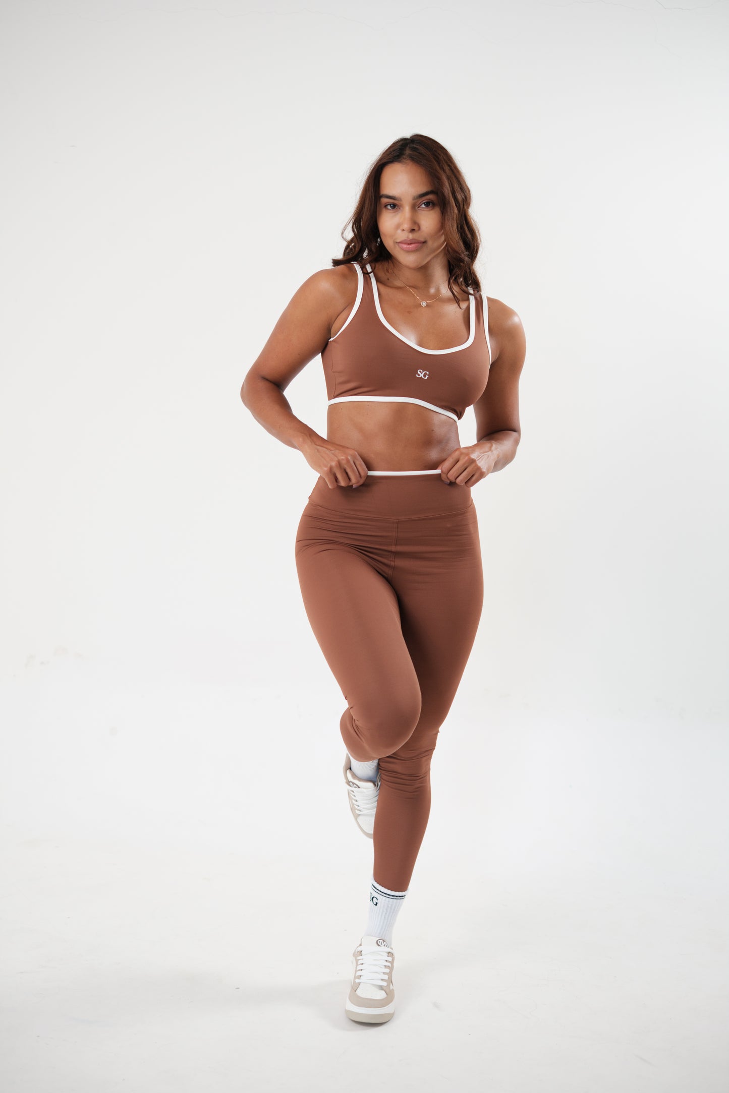 Conjunto Legging e Top Viés Caramelo