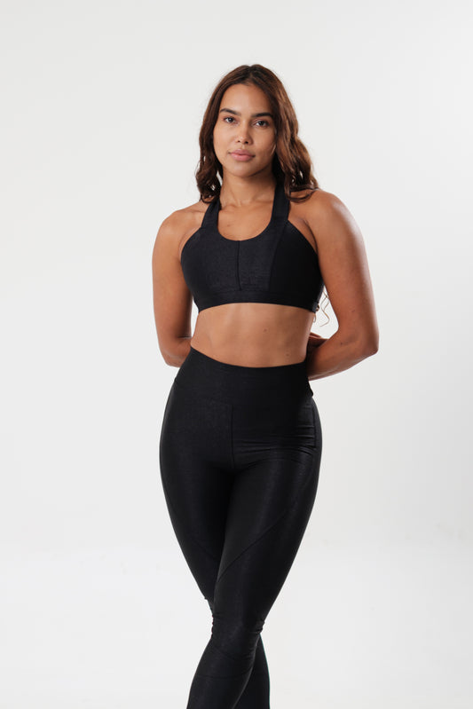 Conjunto Legging e Top Cruzado Preto