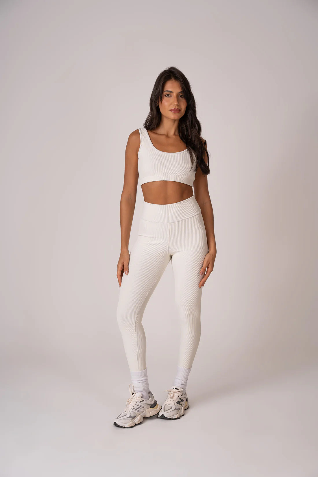 Conjunto Legging e Top Alças Retas Blackout Off White