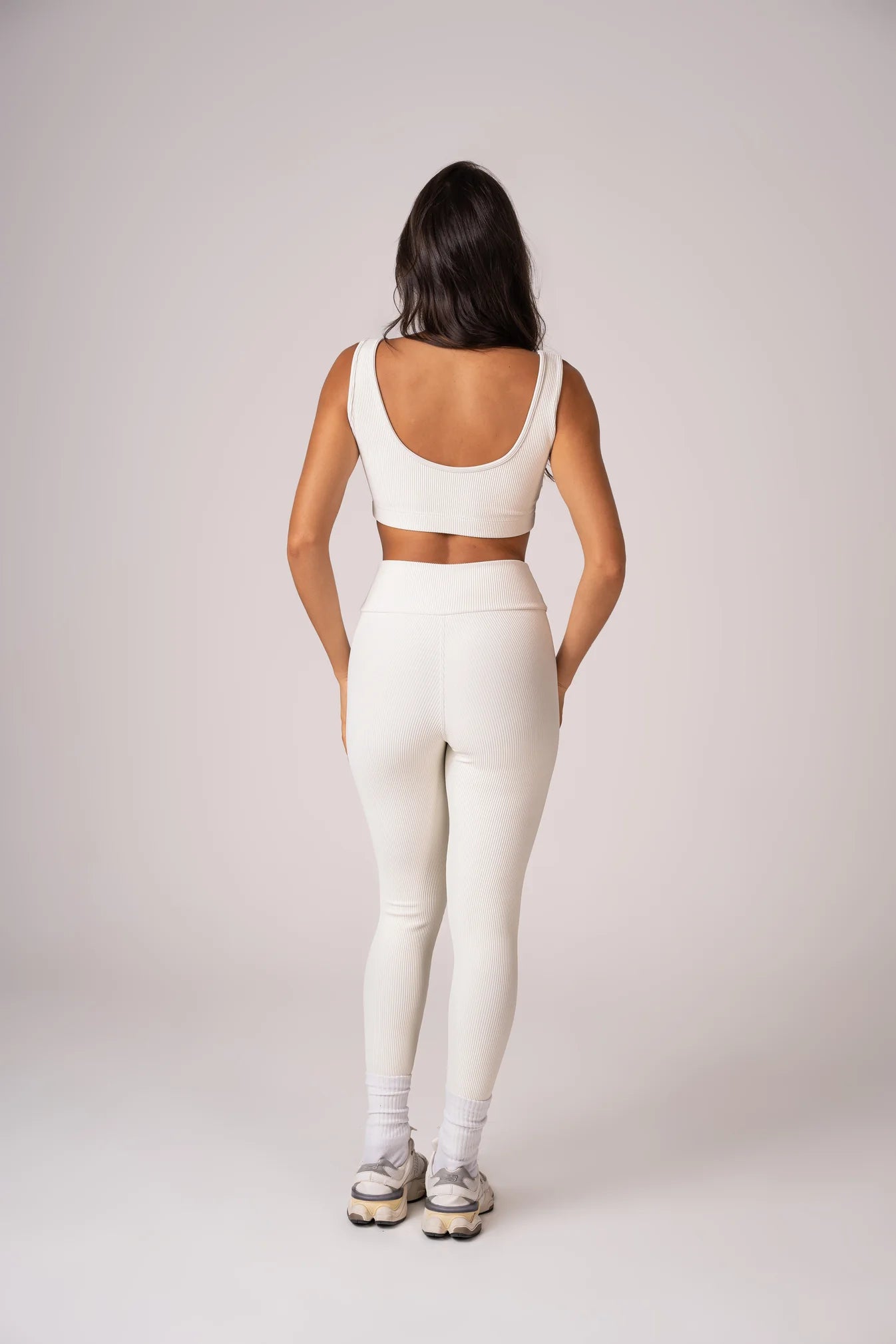 Conjunto Legging e Top Alças Retas Blackout Off White
