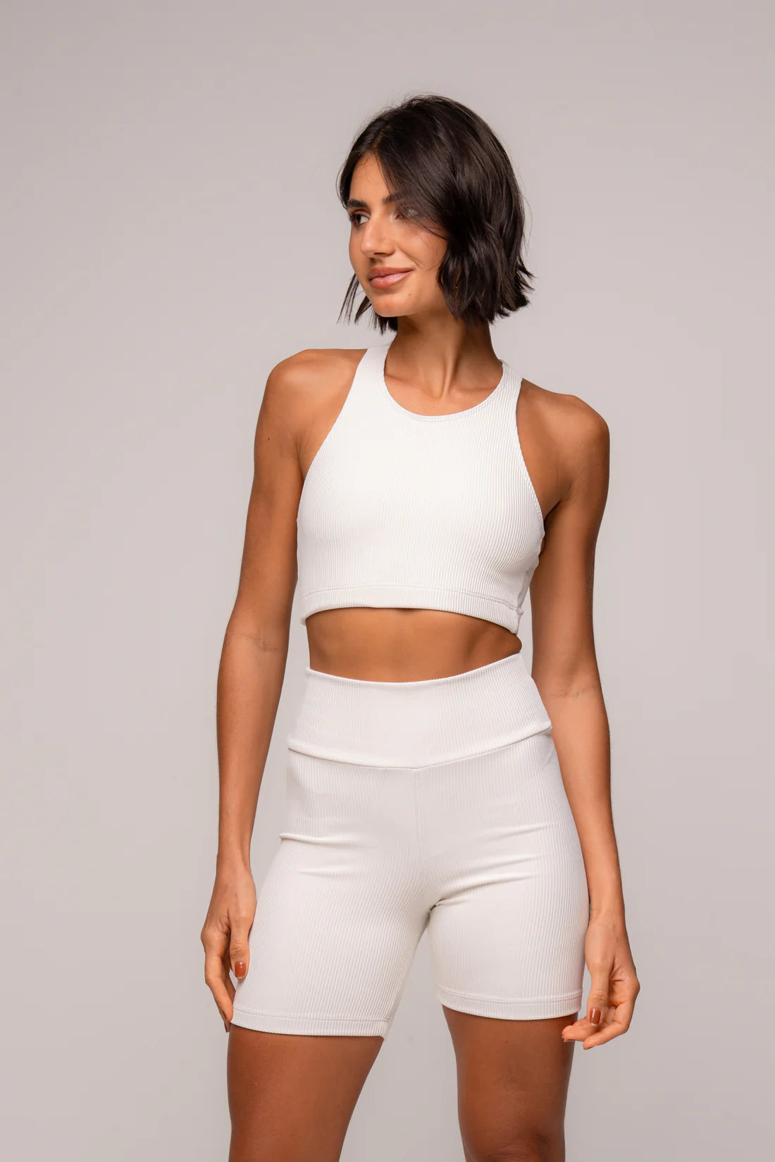 Conjunto Short e Top Nadador Blackout Off White