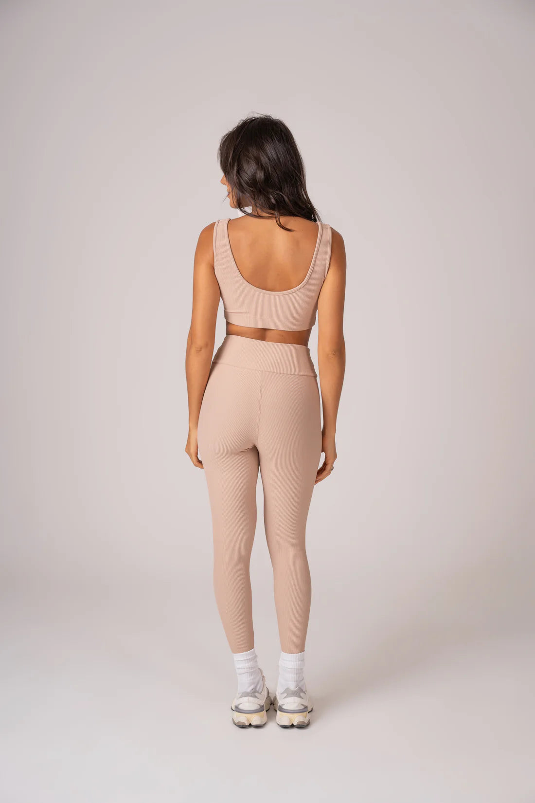 Conjunto Legging e Top Alças Retas Blackout Beige