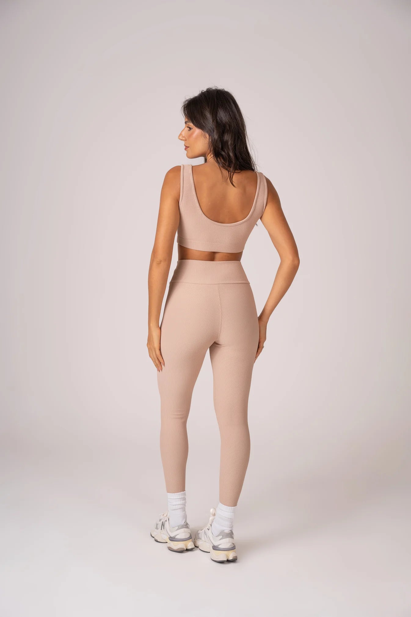 Conjunto Legging e Top Alças Retas Blackout Beige