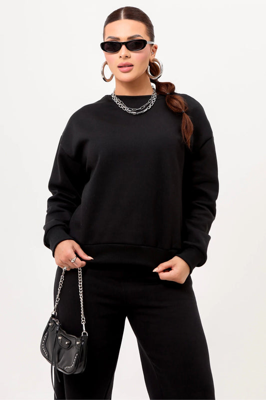 Conjunto de Moletom Básico Preto