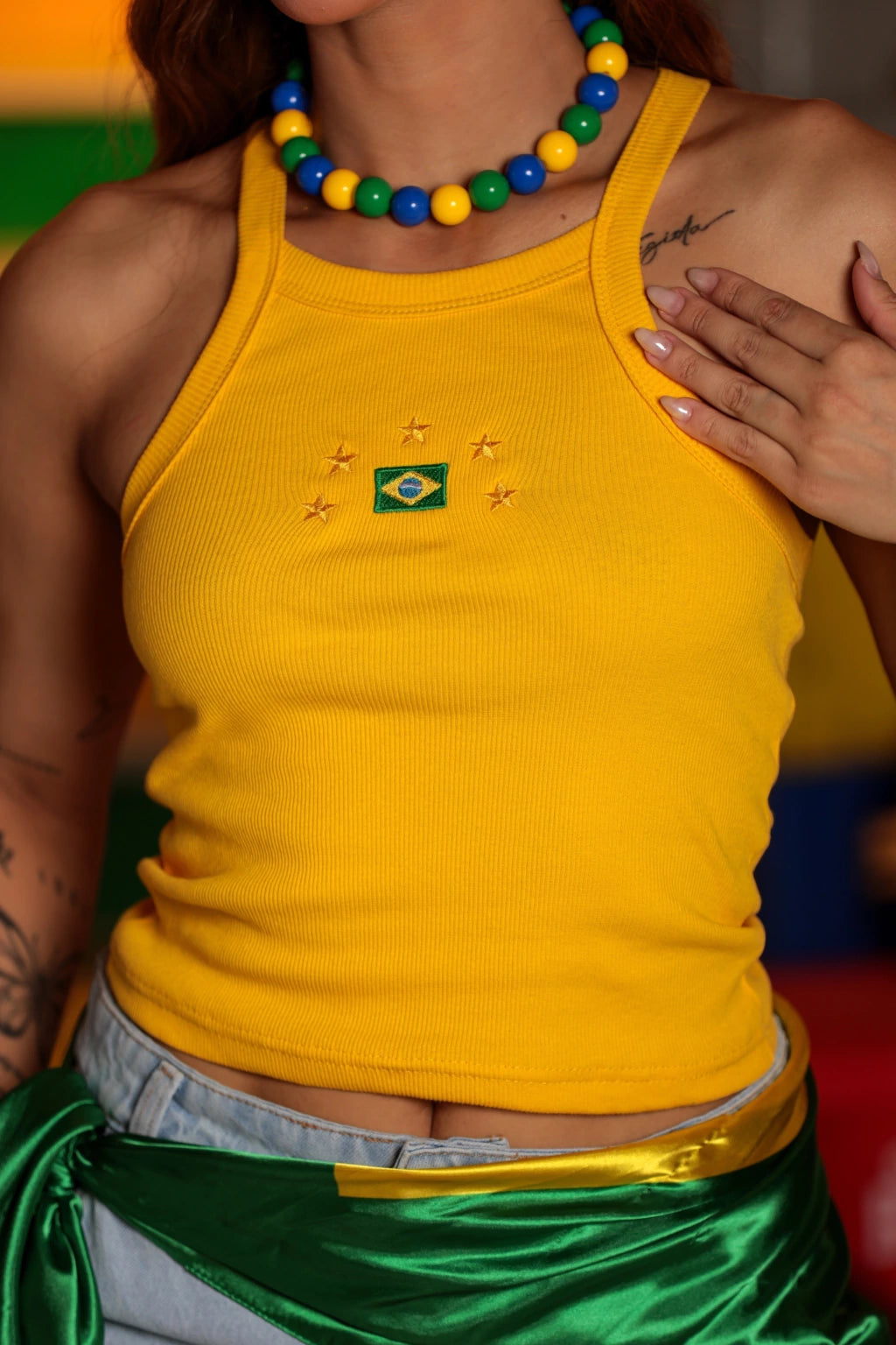 Regata Brasil 5 Estrelas Amarelo