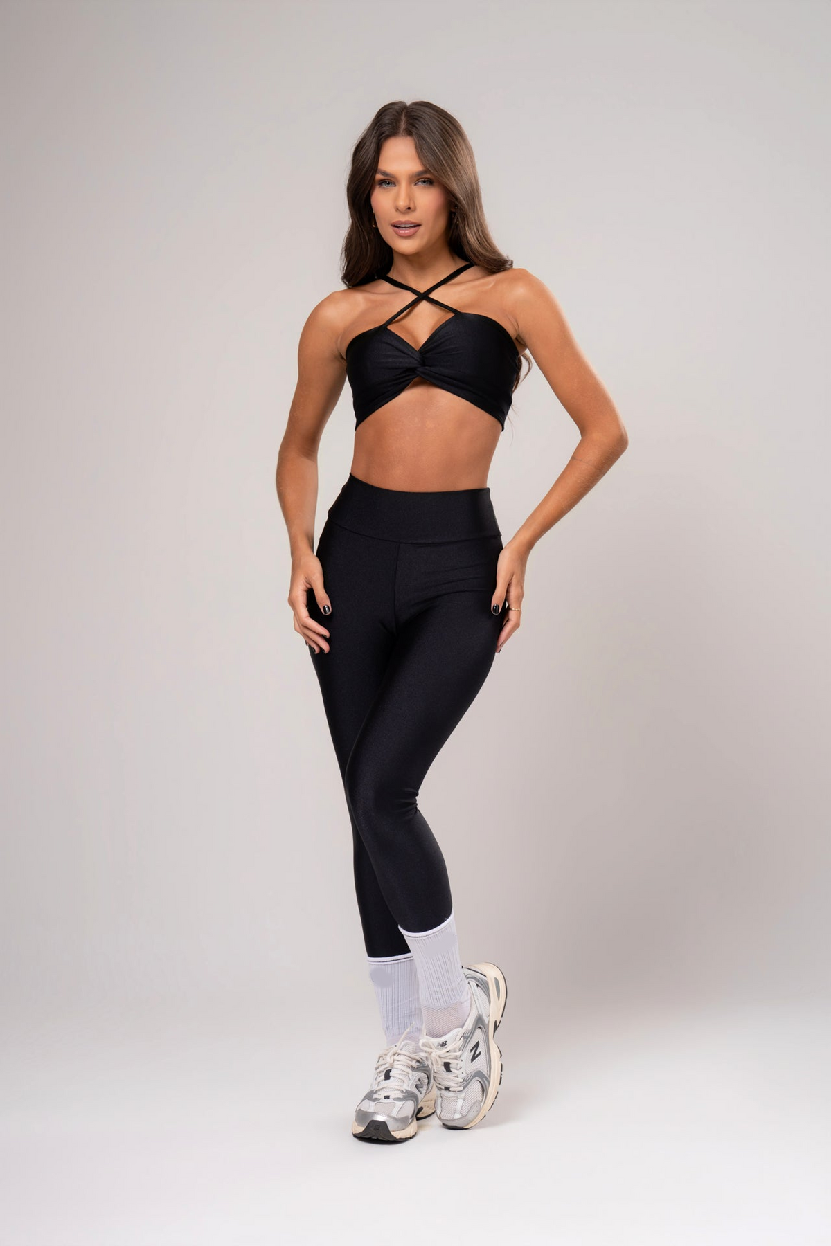 Conjunto Legging e Top Torcido Preto