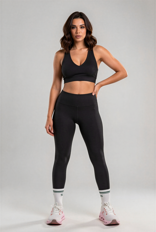 Conjunto Legging e Top Frente Única Preto